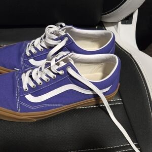 Vans Purple Canvas Sneakers with White Accents